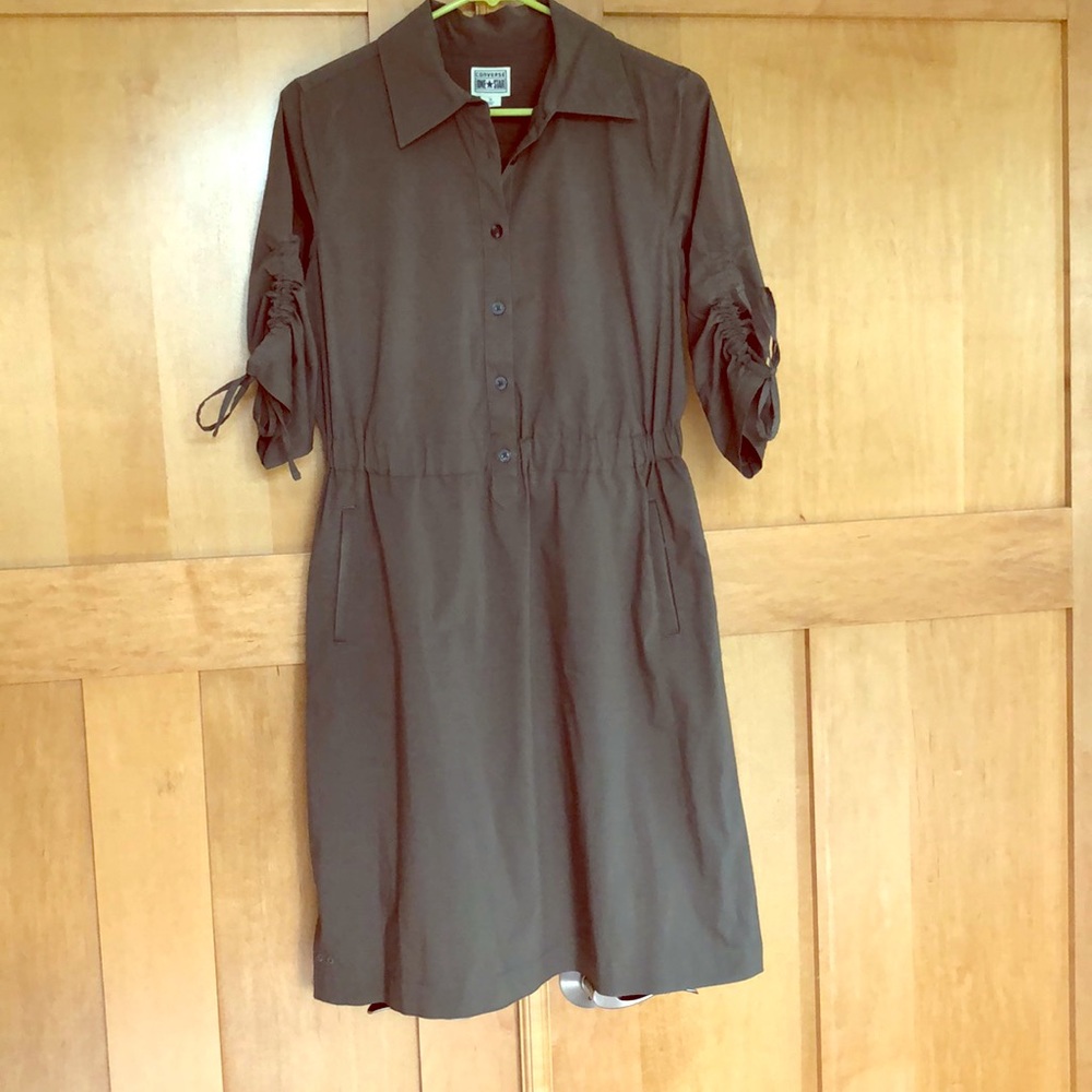 Converse Dark Green Button Down Dress